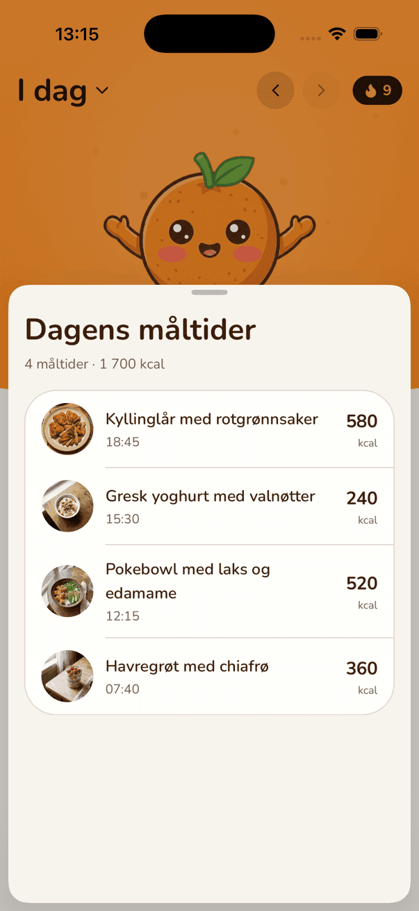 Tell kalorier
med bare et bilde